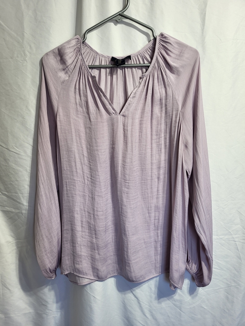 RACHEL Rachel Roy Lilac V-Neck Peasant Blouse, Size Medium